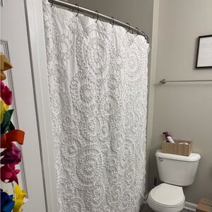 White floral Shower Curtain